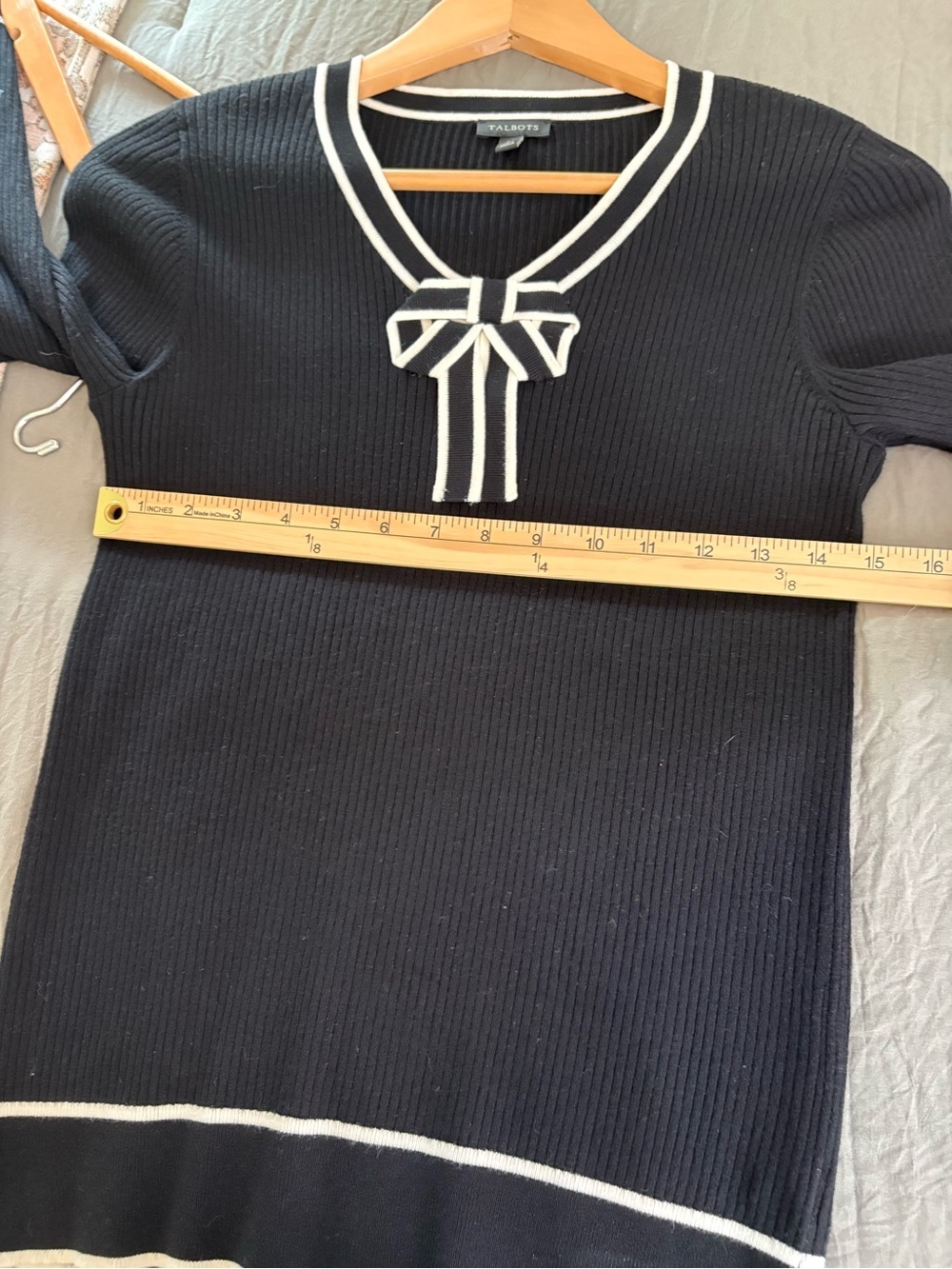 Talbots Ribbed Bow Neck Sweater. Size Small. - Picture 9 of 11